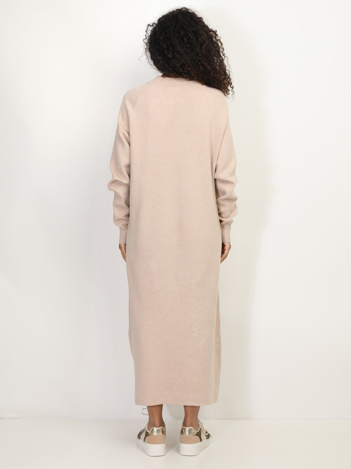 Robe pull longue et ample- Beige