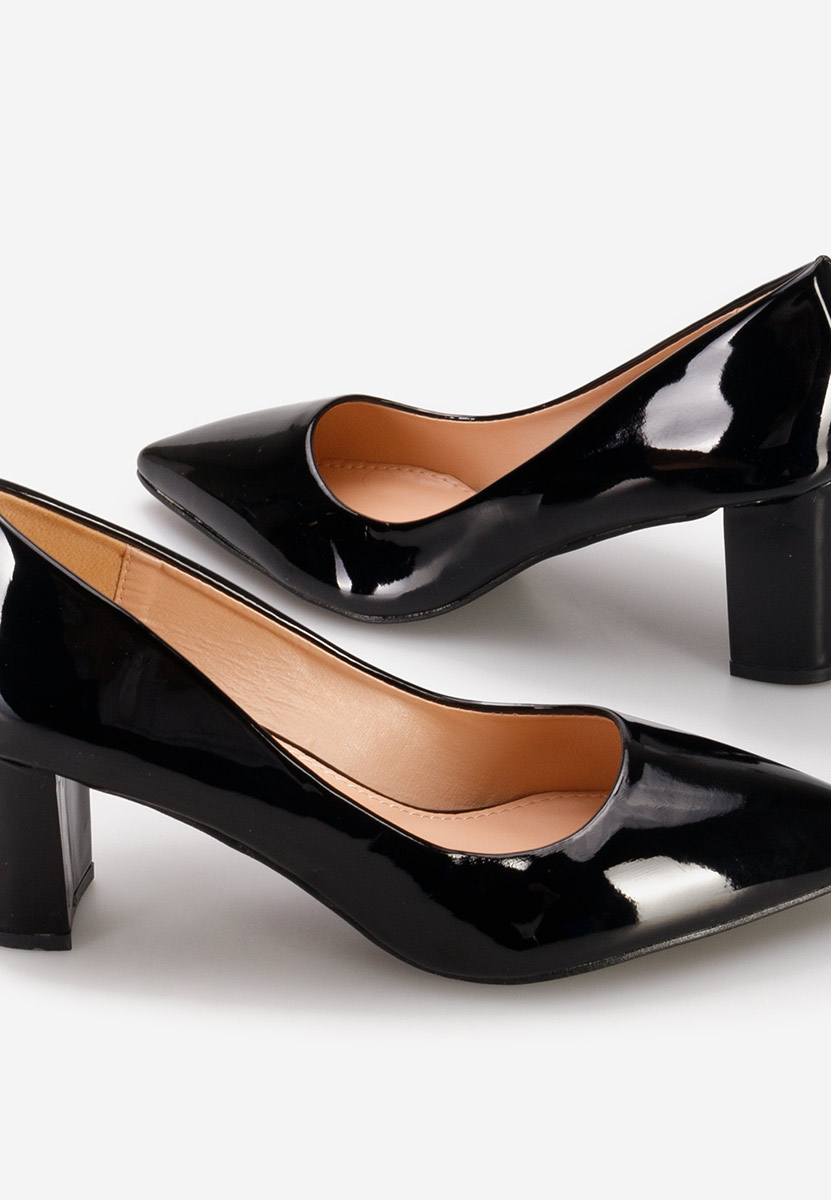 Chaussures vernies à talon noirs Danza