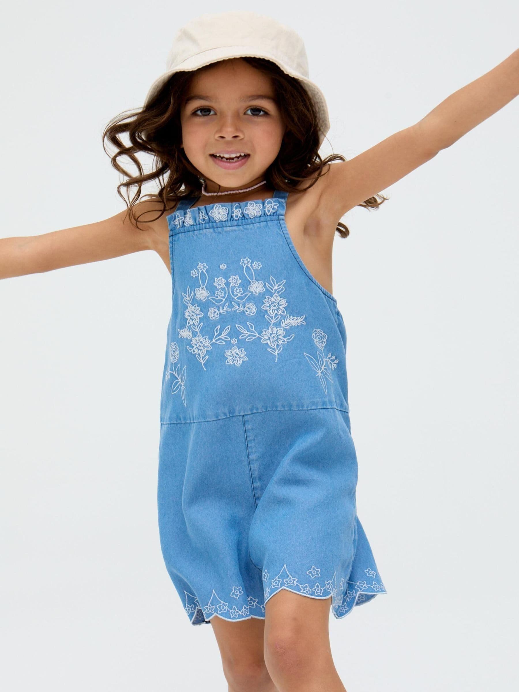 Raffya Rachel Embroidered 100% Cotton Romper
