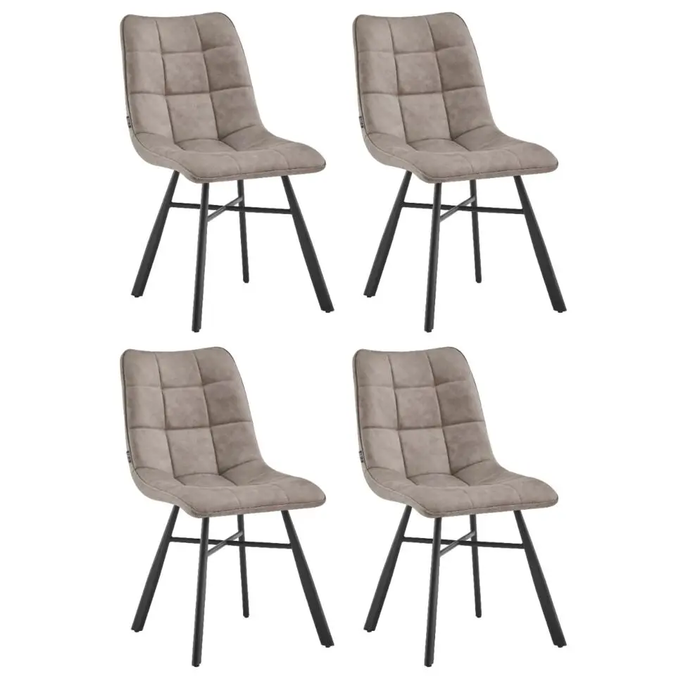 Dexx - Eetkamerstoelen set van 4 - Taupe - Microvezel
