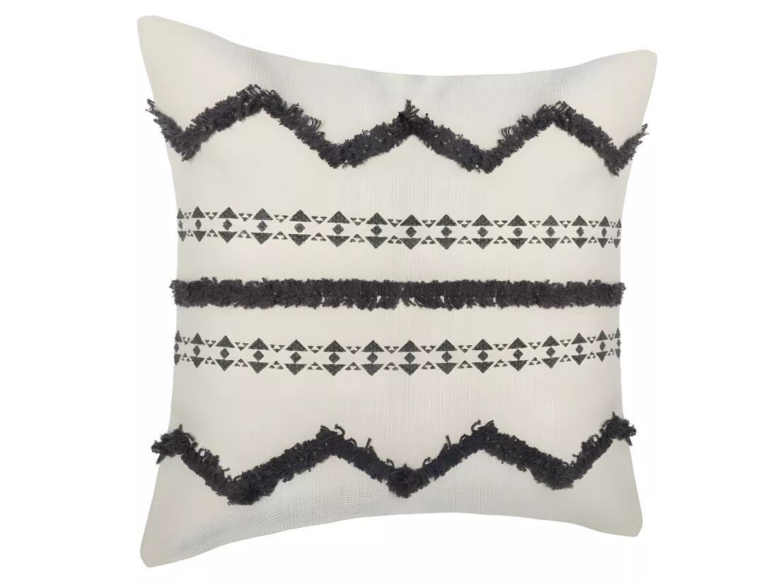 Housse coussin tuftee 40 x 40 cm Atmosphera - Couleur: Gris