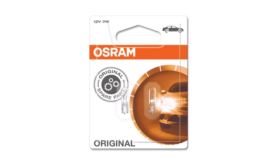 Pæresæt 2722-02B 2W 12V W2X4.6D BLI2 Glassokkel Osram