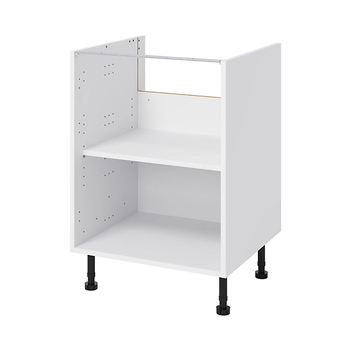 Meuble bas de cuisine avec 1 tiroir et 2 casseroliers GoodHome Stevia blanc brillant L. 60 x H. 72 cm