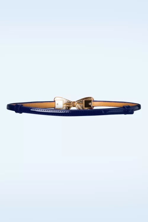 Banned Retro Lana Bow riem in Donker Blauw