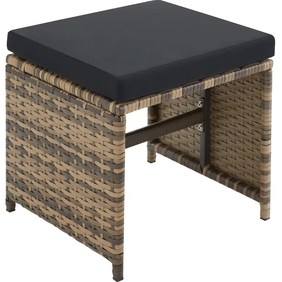tectake - tuinset Bilbao - wicker met beschermhoes - natuurkleur