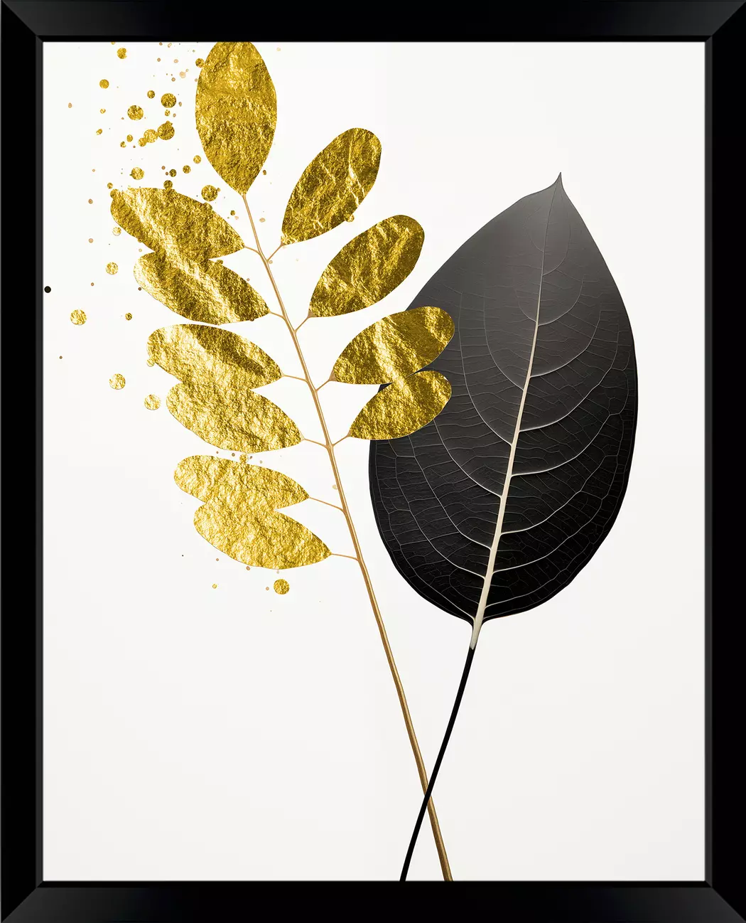Wandbild 40 x 50 cm Golden Leaves V