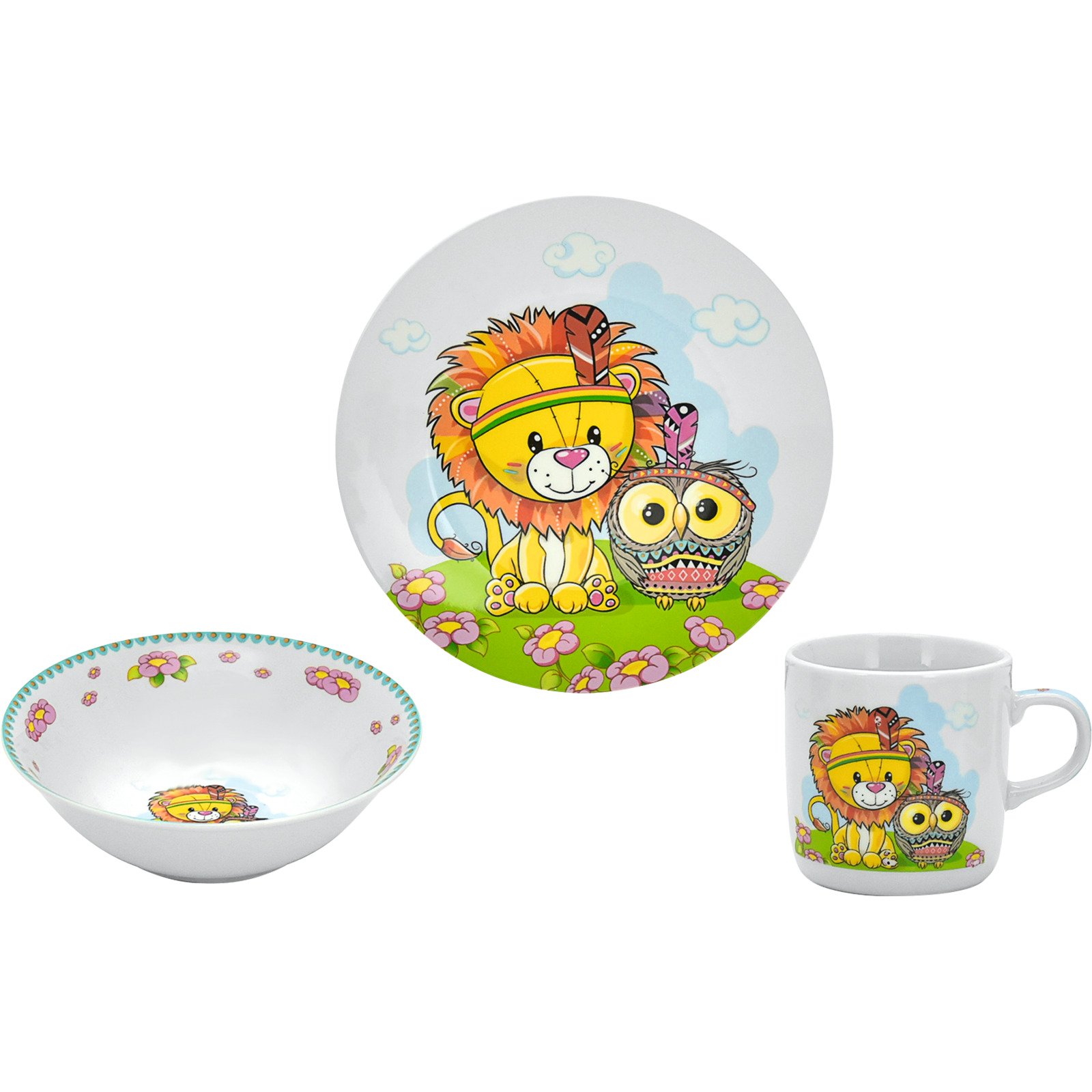 Kindergeschirr 3er Set, Löwe