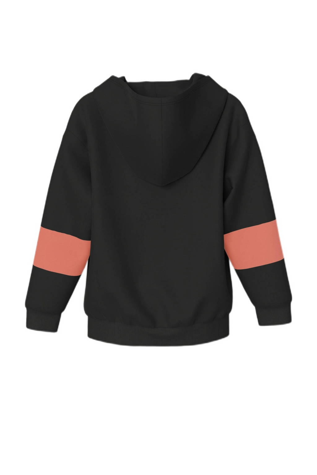 NAME IT sweatvest NKMNOKAS zwart/koraaloranje