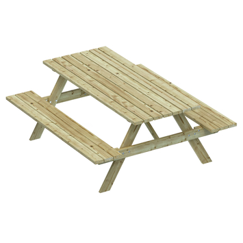 Outdoor Life Products picknicktafel groen hout 77 x 180 cm