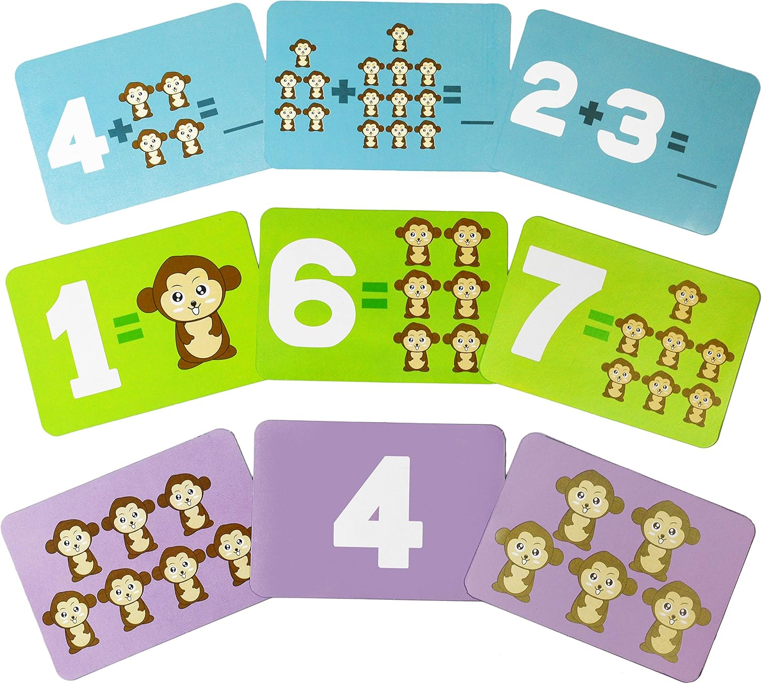 (60-tlg. Set) Kinder Mathematik Spiel Waage Balance Affen Rechenaufgaben Lern Spielzeug für Addition inkl. Aktionskarten