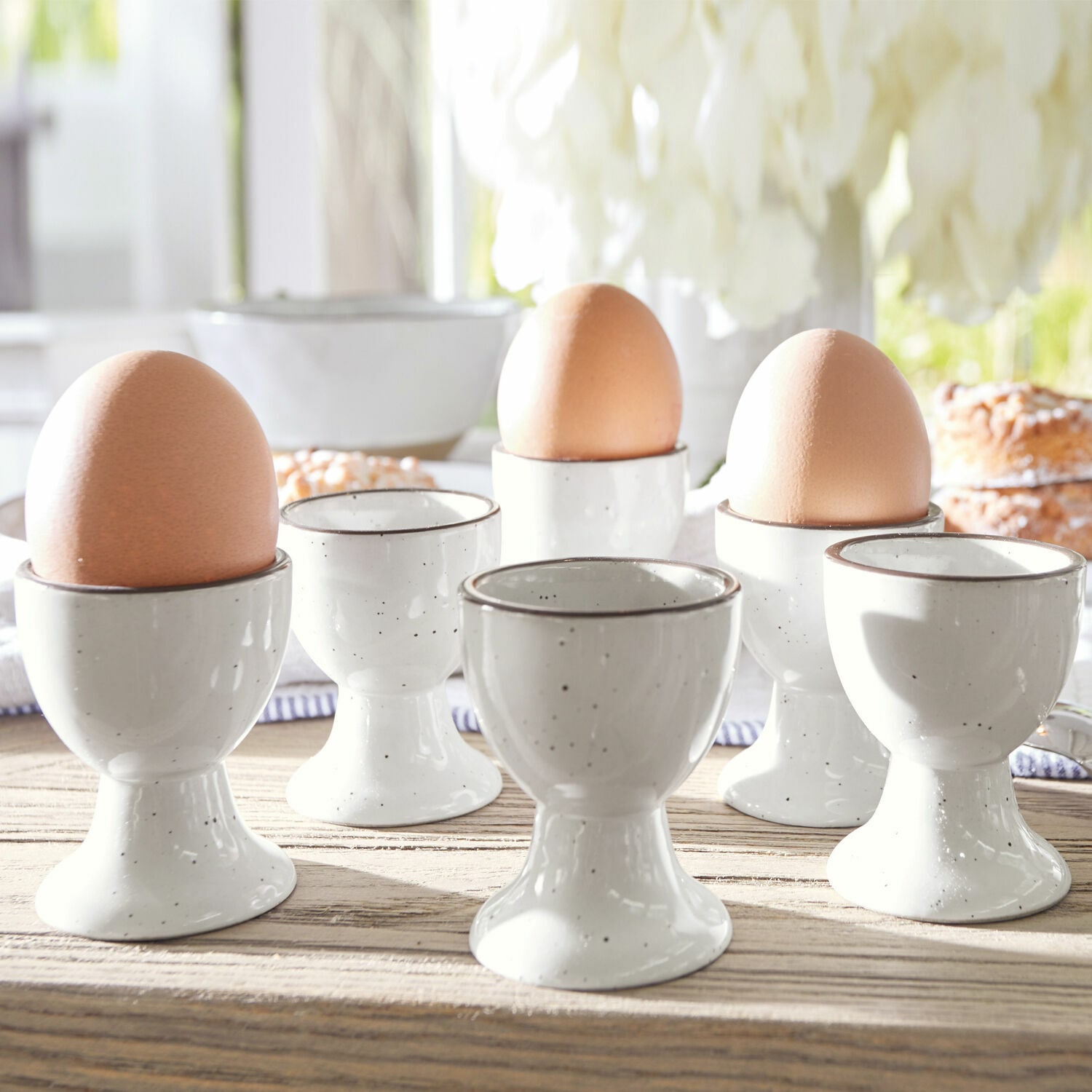 Eierbecher 6er Set Biarré weiß