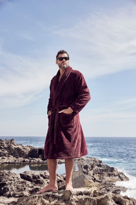 Bademantel, Homewear, Mikrofaser, Bindegürtel, bis 8XL