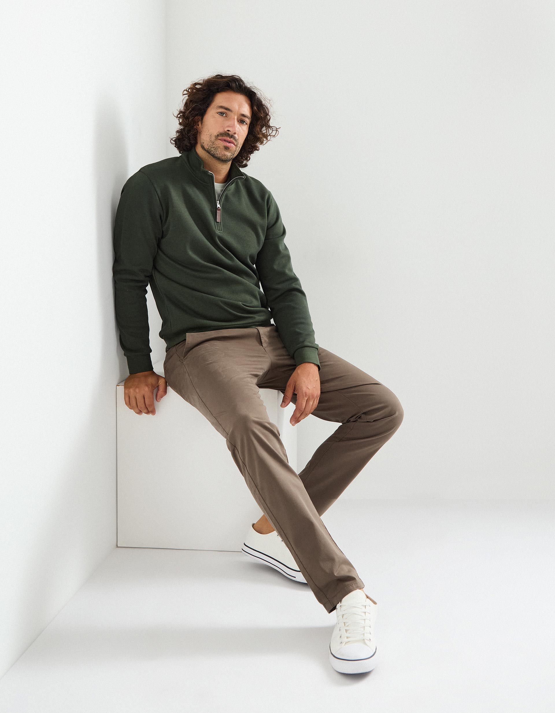 Calças Chino Slim, Homem, Castanho