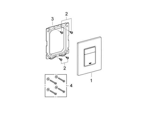 GROHE Skate Cosmopolitan bedieningsplaat, chroom afwerking / Chrome afwerking knop 38732000