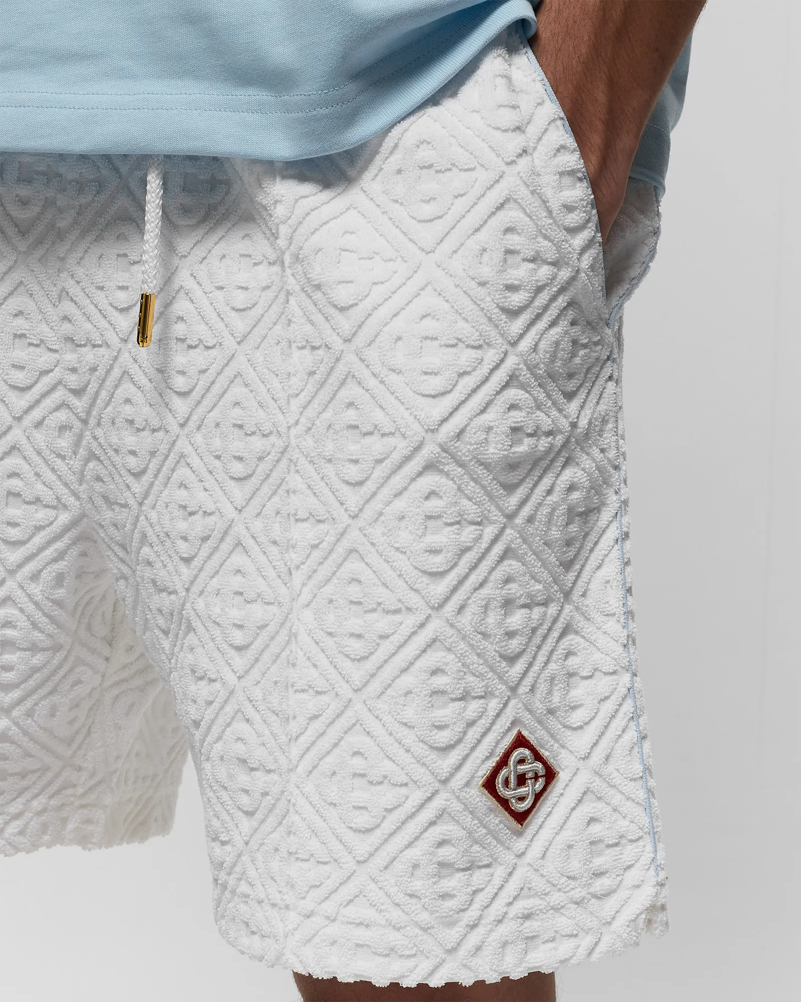 Casablanca MENS JACQUARD MONOGRAM TOWELLING TRACK SHORTS