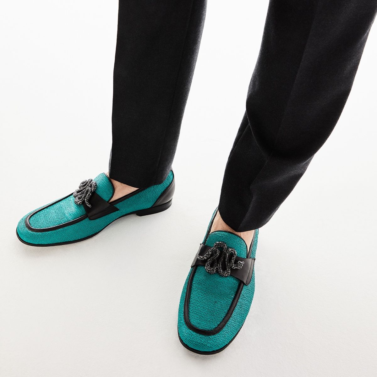 Massimo Turquoise Men Dress Shoes