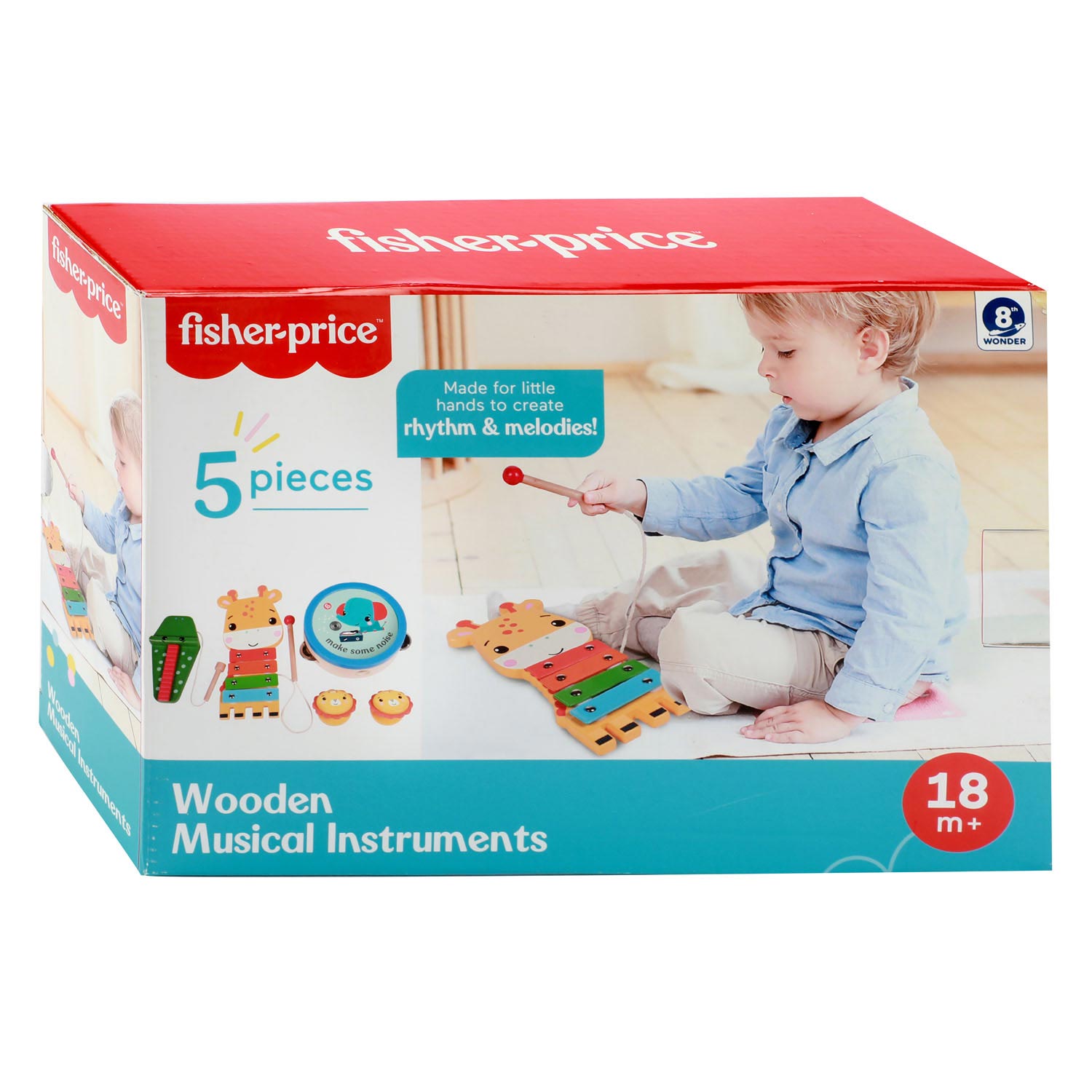 Fisher-Price - Holz-Musikinstrumente 5 Stück Kinderinstrumente Kinderspielzeug