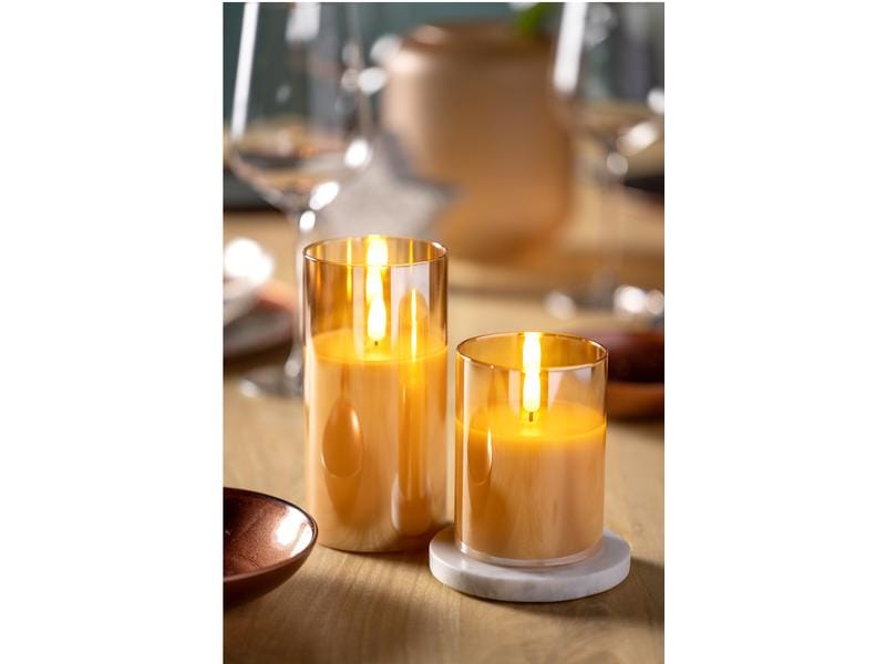 Leonardo LED-Kerze Autentico 16 x 8 cm, Gold Dekoratives Tischlicht