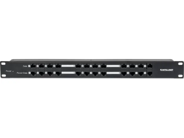 Intellinet 720342, RJ-45, Cat5e, Sort, Metal, Reolmontering, 1U