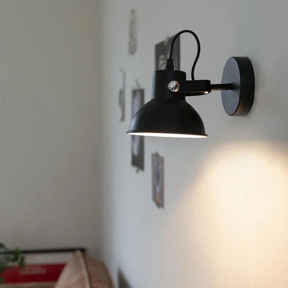 Qazqa wandlampen guida zwart e14
