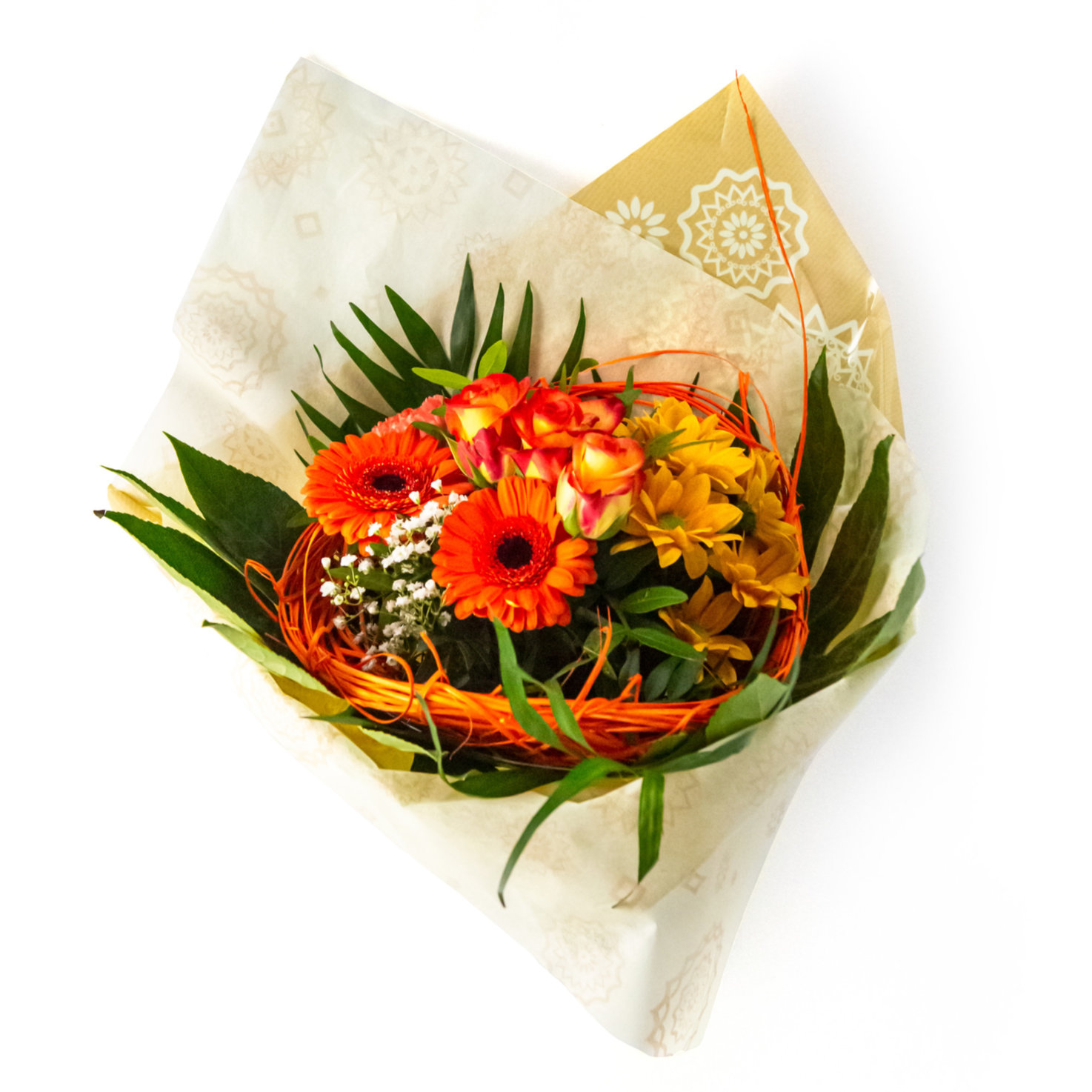 Biedermeier Blumenstrauss orange