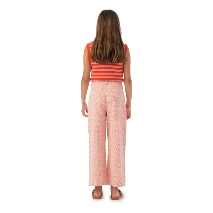 Piupiuchick Pantalon Flare Léopard | Rose pâle
