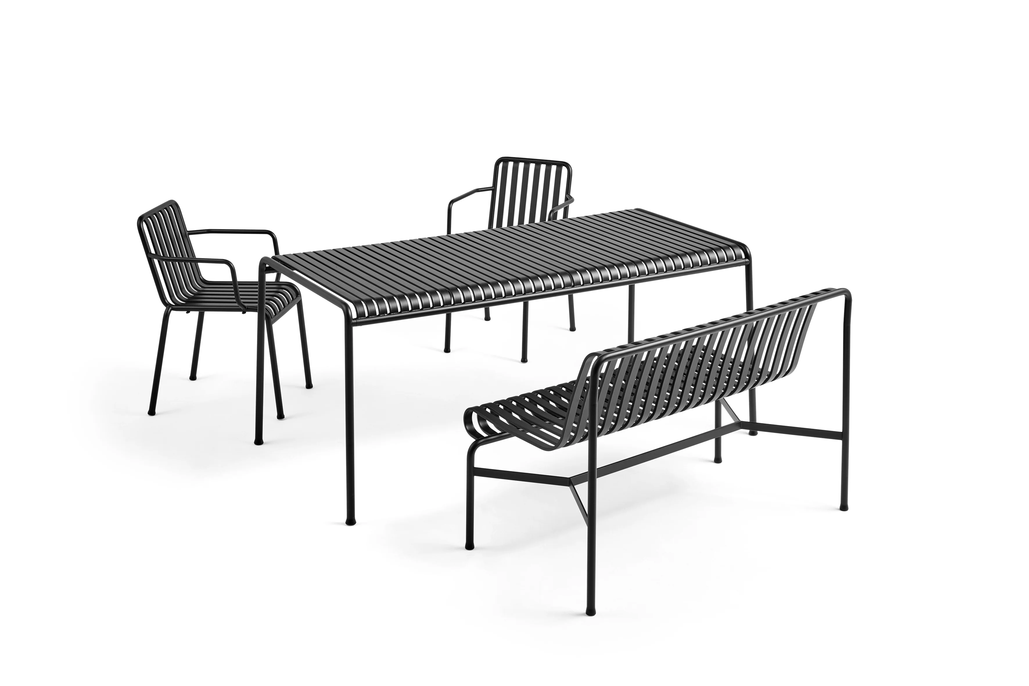 HAY  Palissade Dining bænk u/armlæn - Anthracite