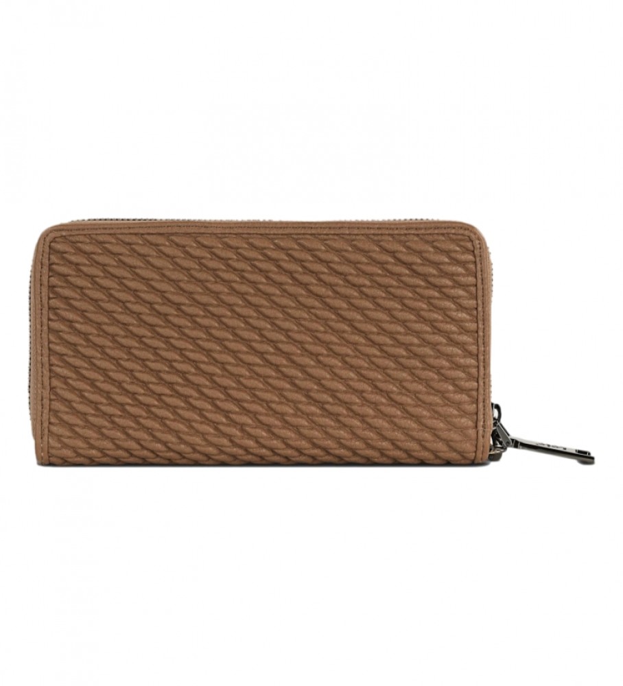 Carteira feminina grande Lois com compartimento para carteira, com trava de segurança RFID e proteção anti-escaneamento, modelo 311701, cor taupe.