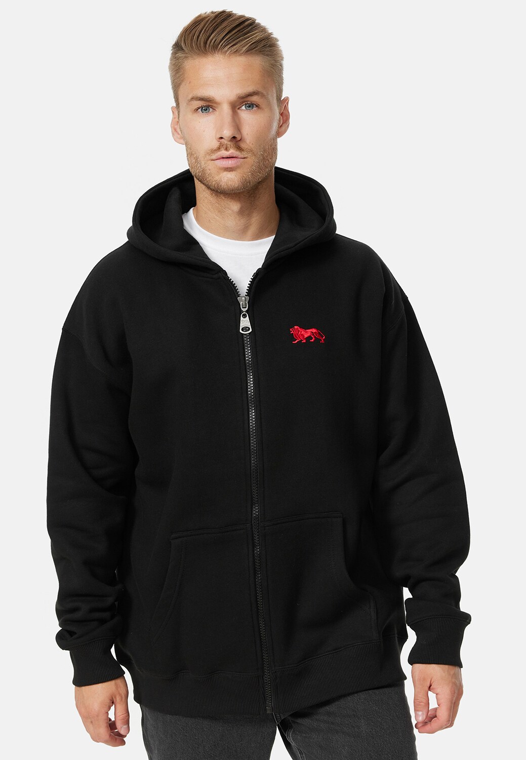 Lonsdale Herren Kapuzensweatjacke mit Reißverschluss Oversize LATHERON