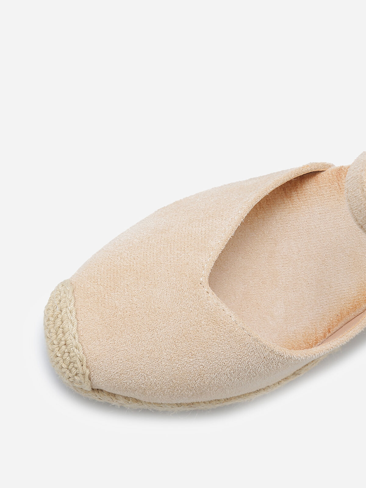 Espadrilles compensées en suédine- Beige