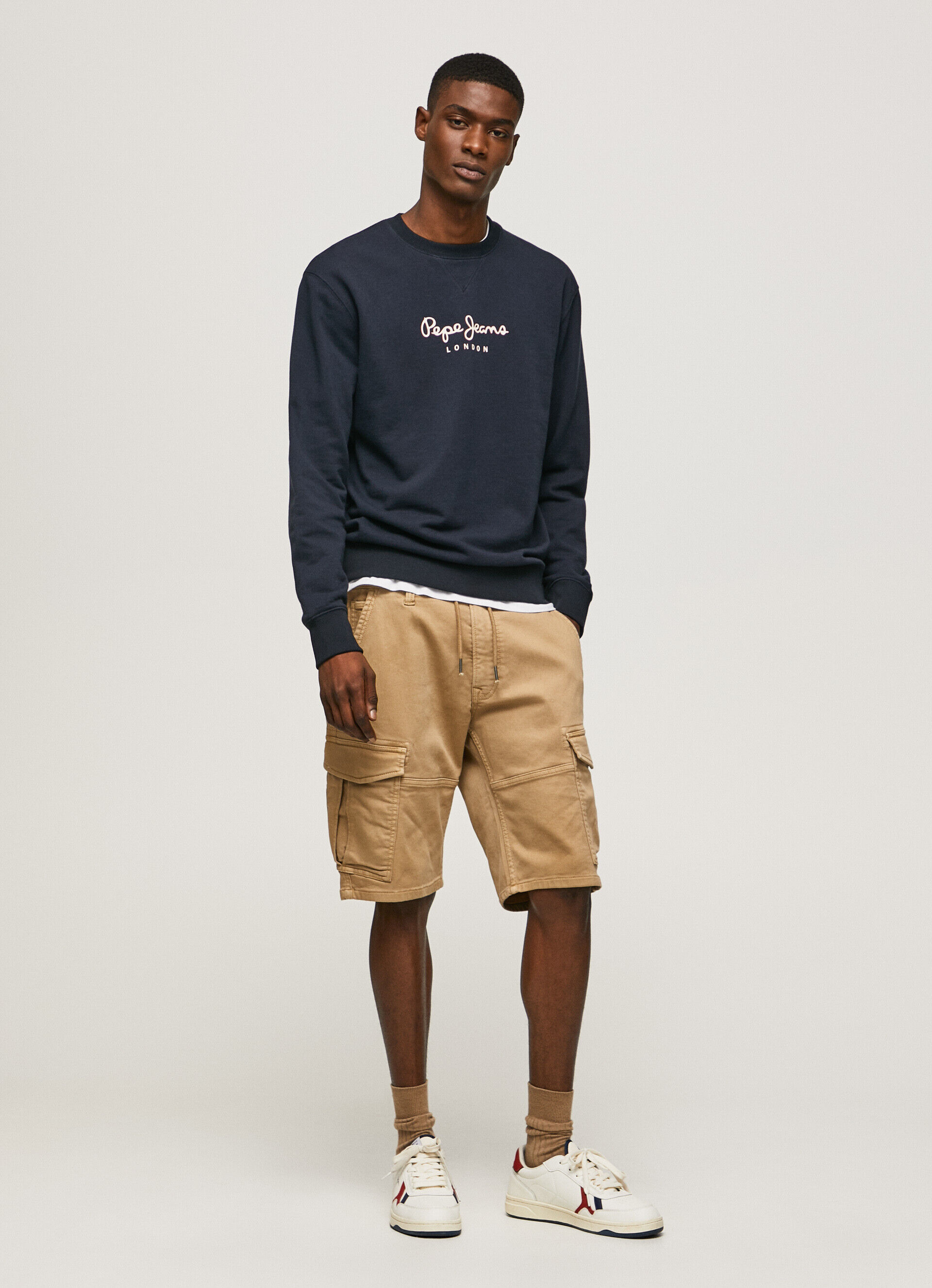Moletom de algodão com logo estampado - azul dulwich