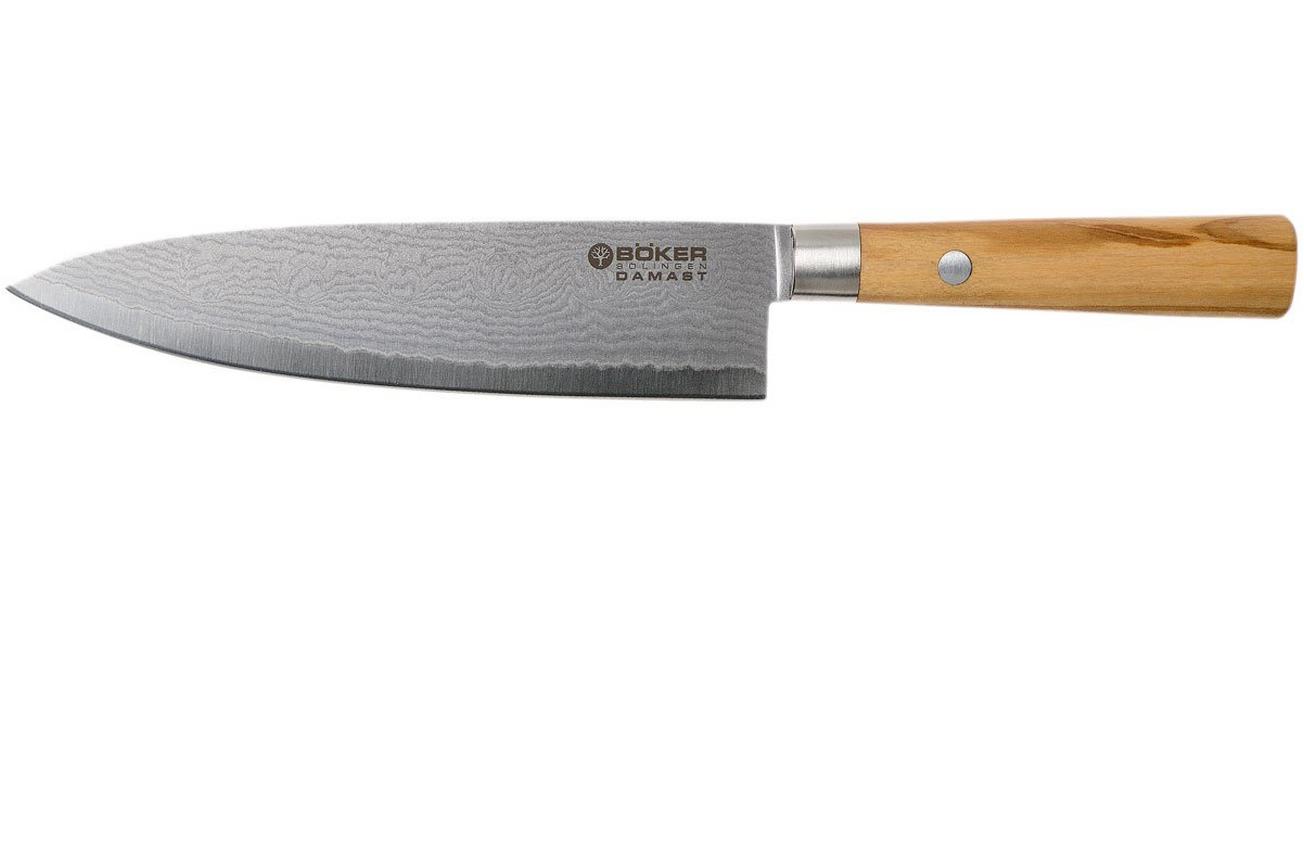 Böker Damast Olive 15.5 cm klein koksmes, 130439DAM