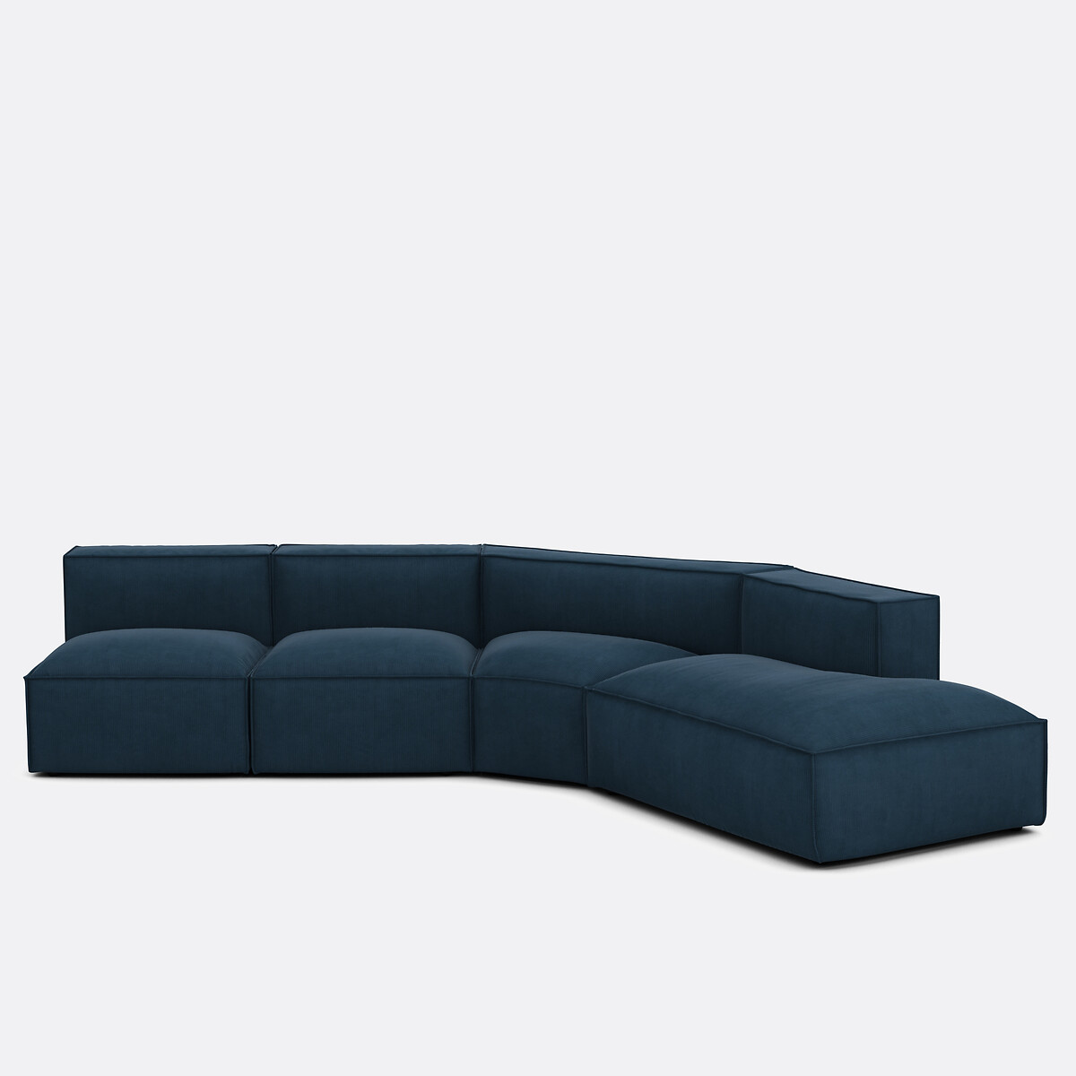 LA REDOUTE INTERIEURS<br>Sofá de veludo cotelê direito de 4 peças, Seven