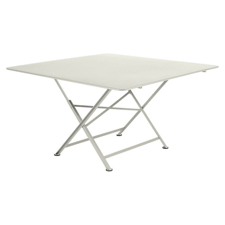 Table de jardin pliante Cargo en acier coloris gris argile L.128 x l.128 x H.74 cm