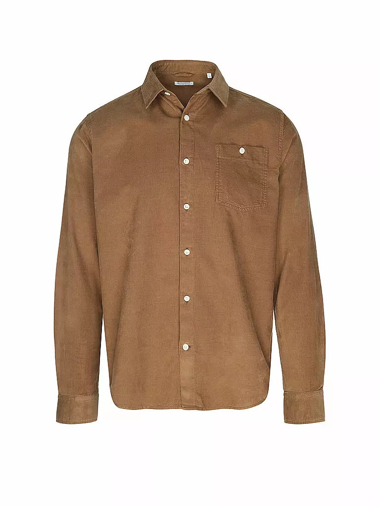 KNOWLEDGE COTTON APPAREL Hemd Regular Fit camel