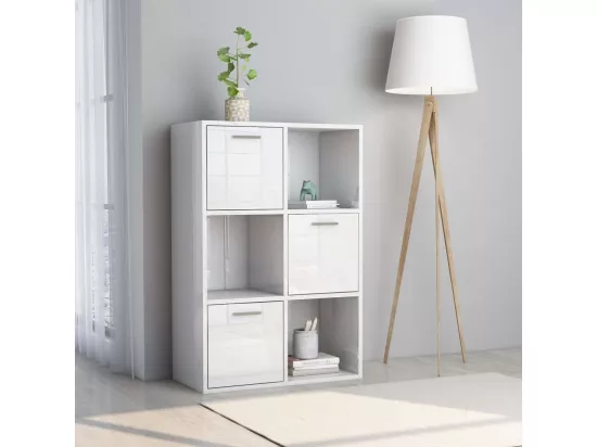 Armoire de rangement Blanc brillant Bois d’ingénierie