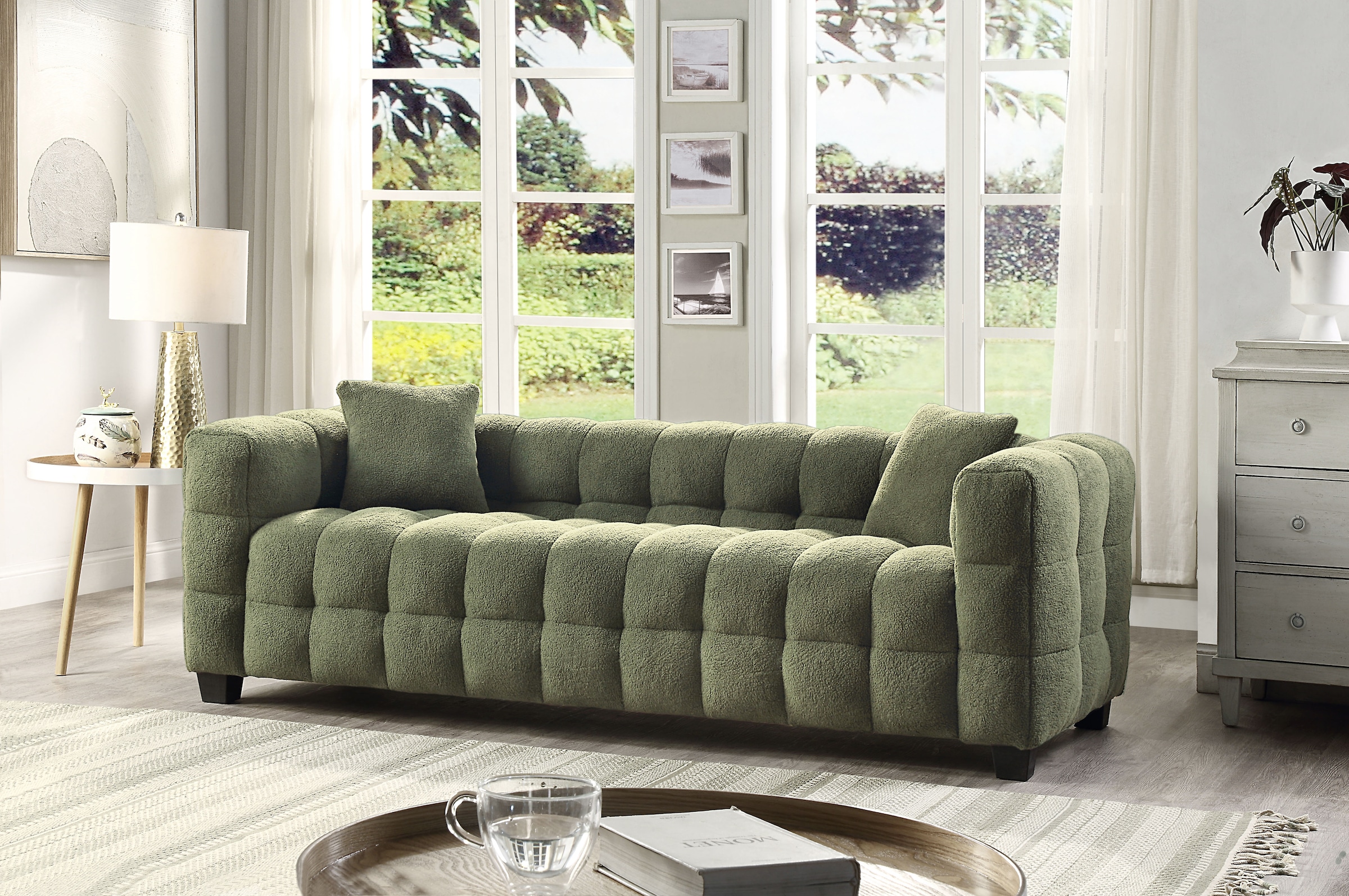 ATLANTIC home collection 3-Sitzer »Stella« inkl. 2 Zierkissen und mit modernem Teddy Stoff