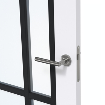 Arne & Bodil binnendeur ABD504 blank glas - extra wit afgelakt - glaslat diep zwart