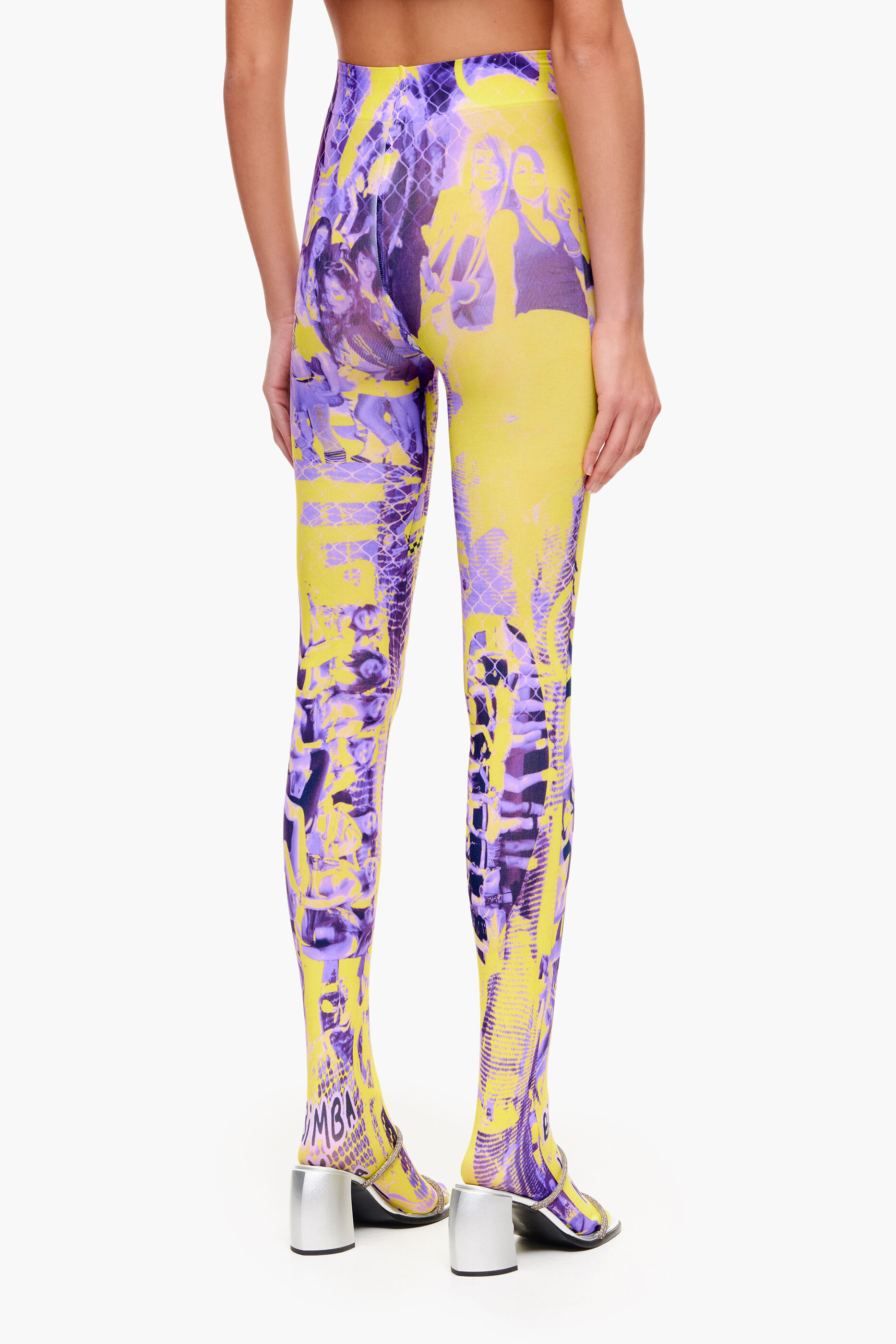 Meias-calças amarelo neon da TYT