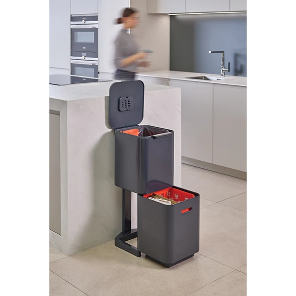 Poubelle Totem Graphite 40 L - 2 compartiments 20 L Joseph Joseph