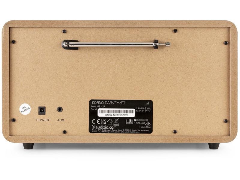 Audizio DAB  Radio Corno Grau Digitalradio im Retro-Design mit Stereo-Lautsprechersystem und Senderspeicherung