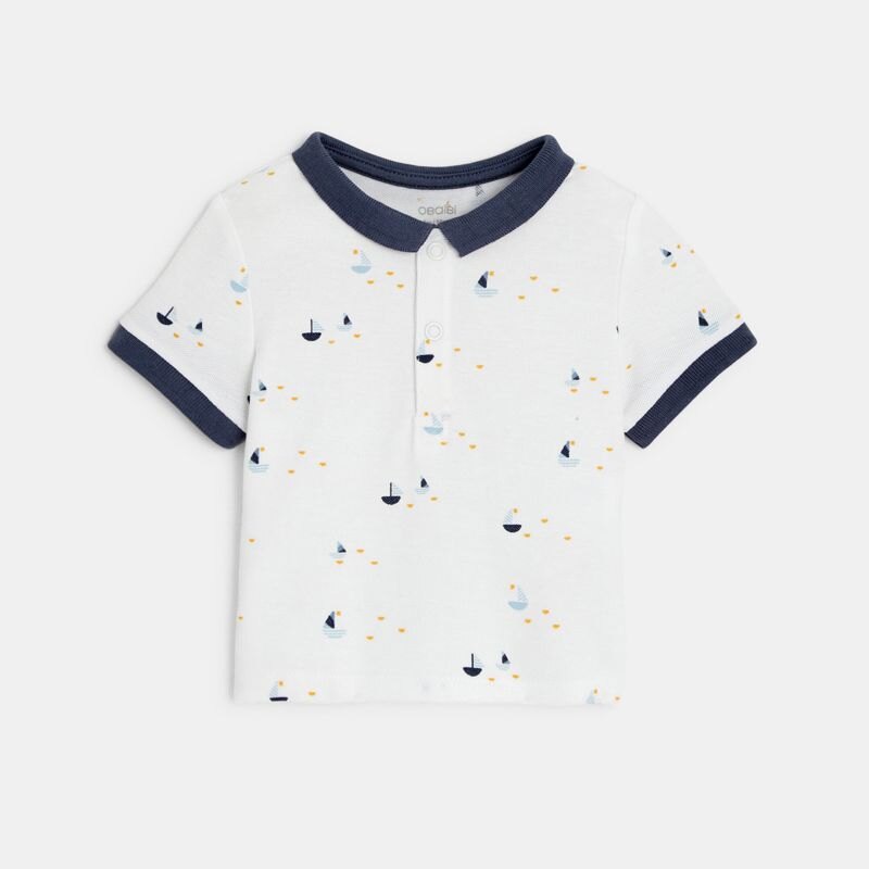 Polo bateaux et short maille piquée jaune naissance Jaune