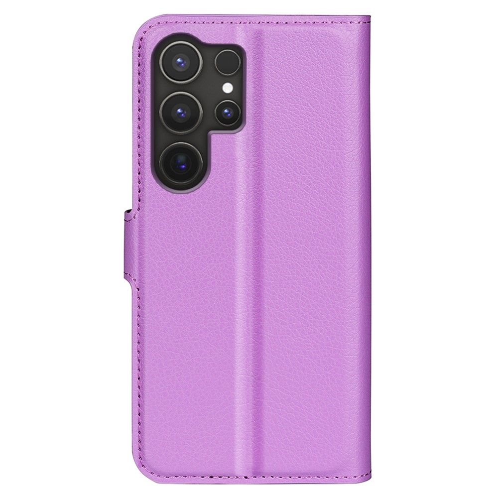 Samsung Galaxy S25 Ultra Leder Tasche Flip Cover Litchi Look - Lila