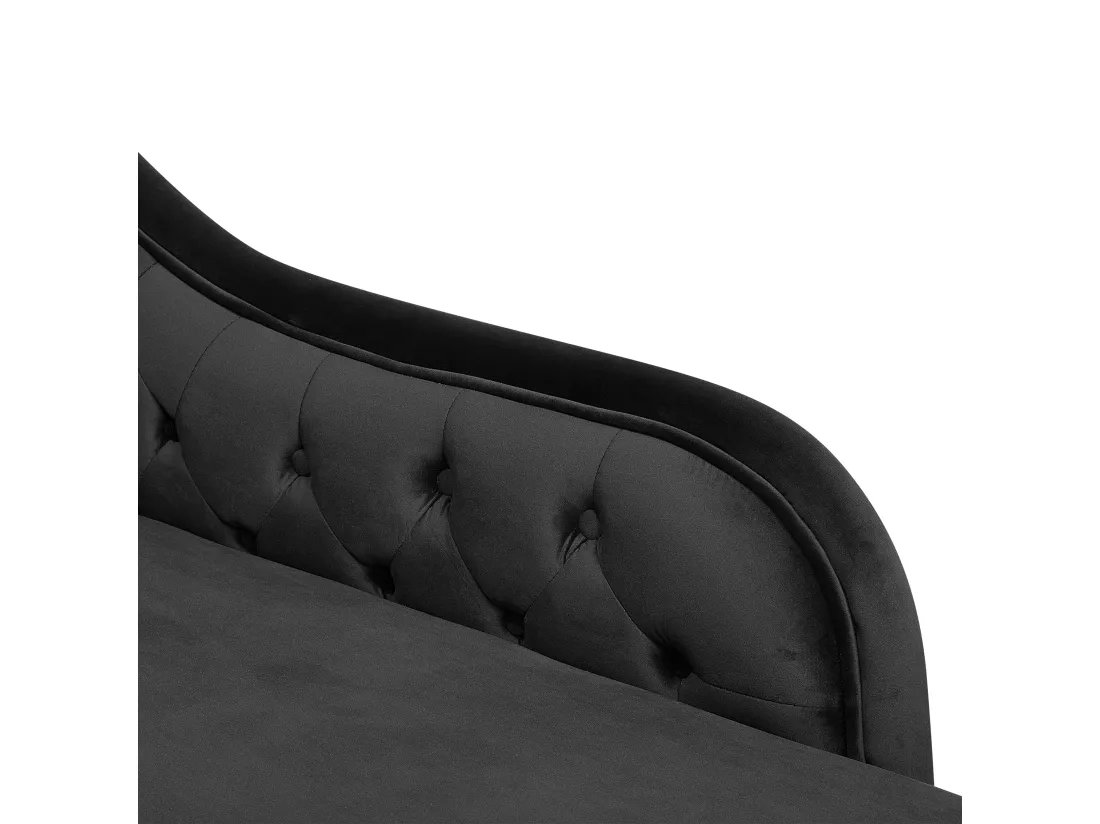 Méridienne Chesterfield en velours noir côté droite NIMES