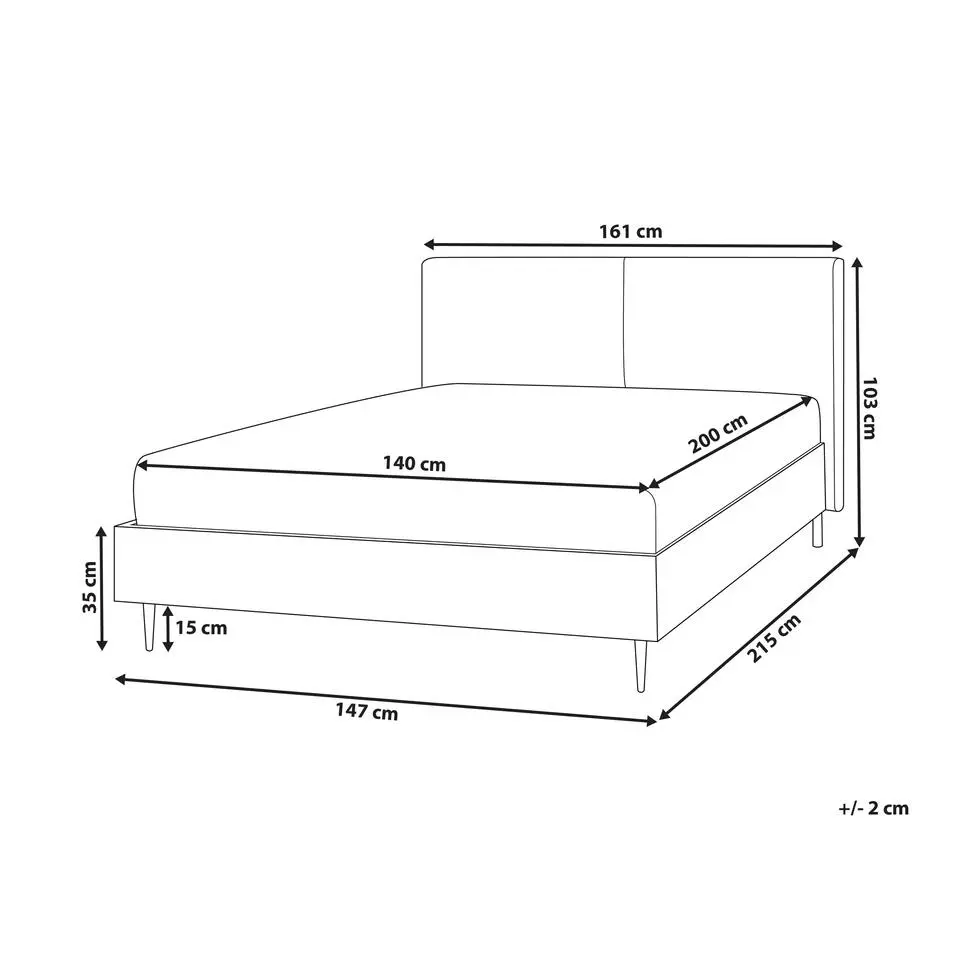 LIMANTON - Bed - Goudbruin - 140 x 200 cm - Kunstleer