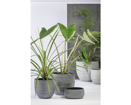 Le Havre keramische bloempot, Ø 29 cm, H 26 cm, grijs