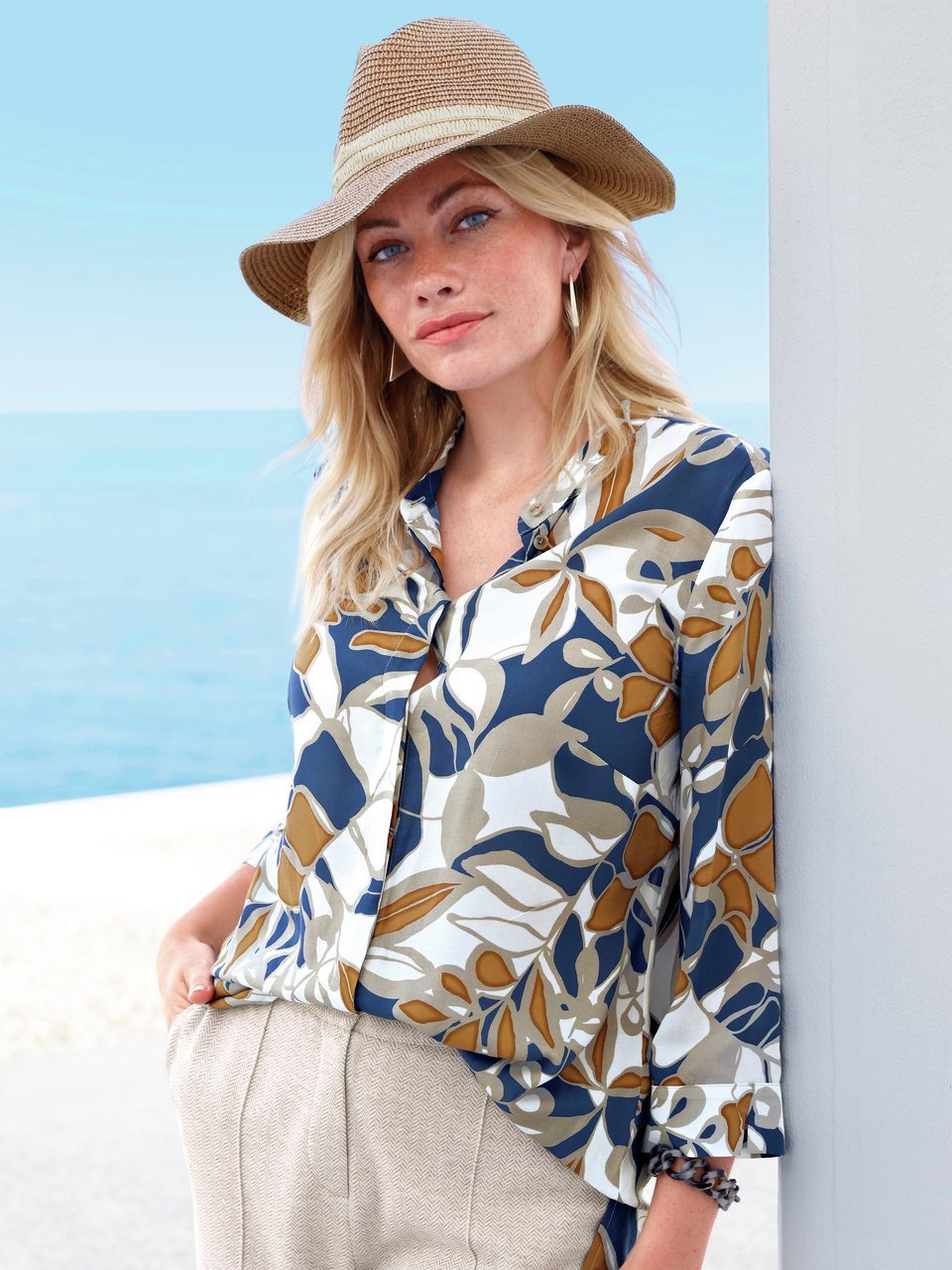 Bluse mit 3/4-Arm