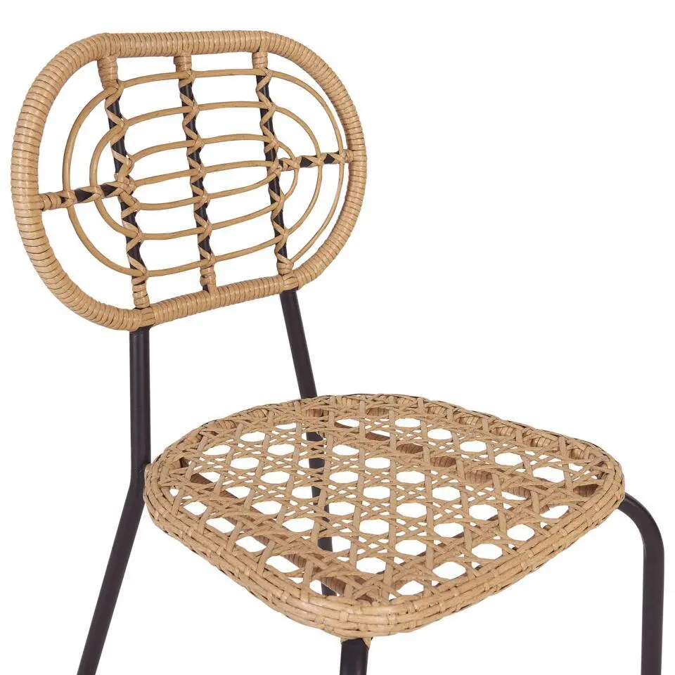 PRATELLO - Tuinstoel set van 4 - Naturel - PE rotan