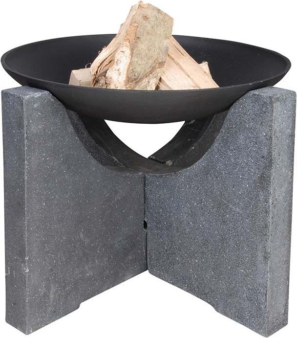 Esschert design vuurschaal zwart / grijs 60 x 30,5 x 113,2 cm