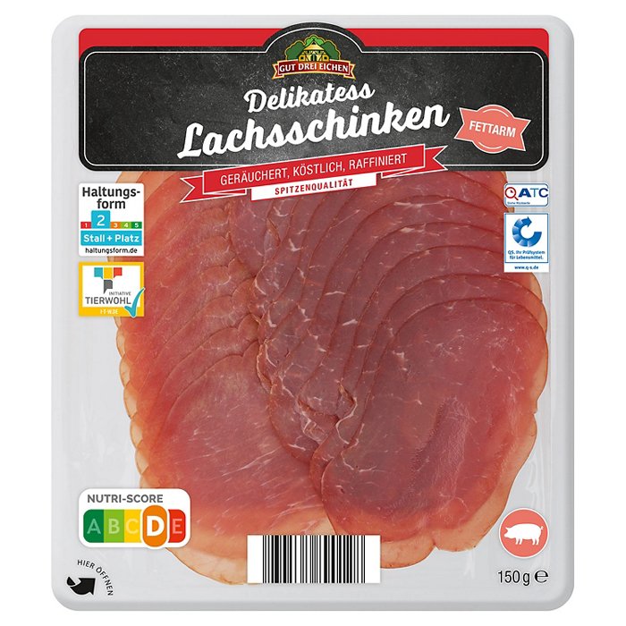 GUT DREI EICHEN Lachsschinken-Aufschnitt 150 g, Klassik